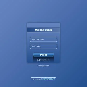 Login form web page design template or mock up. Mobile website ui vector Stock Illustration