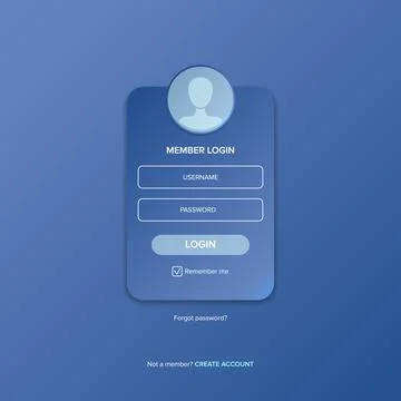 Login form web page design template or mock up. Mobile website ui vector Ilustración de archivo