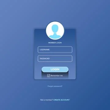 Login form web page design template or mock up. Mobile website ui vector Illustrazione stock