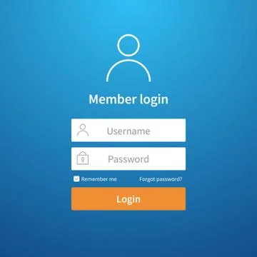 Login form. Website ui account screen page register user interface profile entry Stock Illustration
