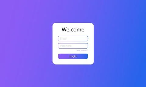 The login form for the website. The user interface template. Vector illustration Illustrazione stock