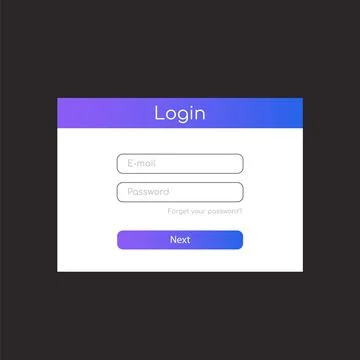 The login form for the website. The user interface template. Vector illustration Stock Illustration