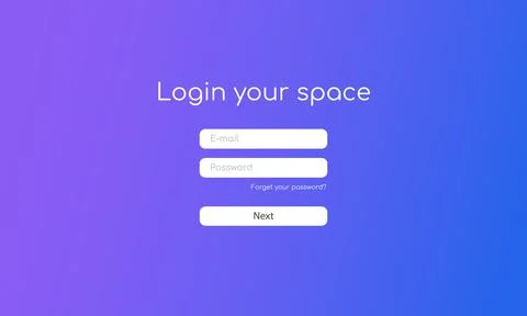 The login form for the website. The user interface template. Vector illustration Illustrazione stock