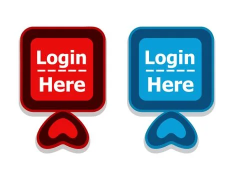 Login here register web button icon. Signup sign, registration. Enter to account Illustrazione stock