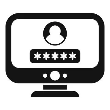 Login home computer icon simple vector. Number online form Stockillustratie