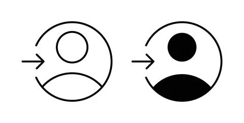 Login icon in black and white. vector icon pack for websites イラスト素材