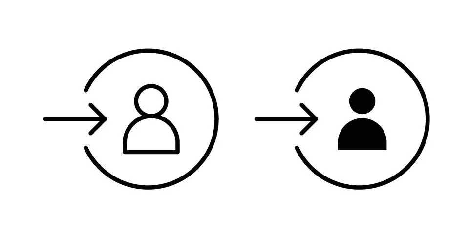 Login icon black vector isolated on white イラスト素材
