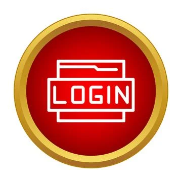 Login icon button for web pages and online access Illustrazione stock