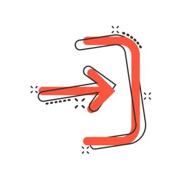 Login icon in comic style. Arrow access cartoon vector illustration on white  Stockillustratie