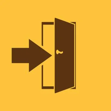 The login icon. Entry and input, authorization symbol. Flat Stock Illustration