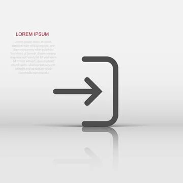 Login icon in flat style. Arrow access vector illustration on white isolate.. Stock Illustration