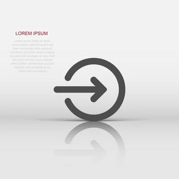 Login icon in flat style. Arrow access vector illustration on white isolate.. Stock Illustration