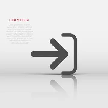 Login icon in flat style. Arrow access vector illustration on white isolate.. Stock Illustration