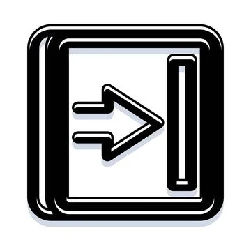 Login icon with right pointing arrow symbol Stock Illustration