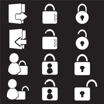 Login icon set 스톡 일러스트