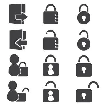 Login icon set Stock-Illustration