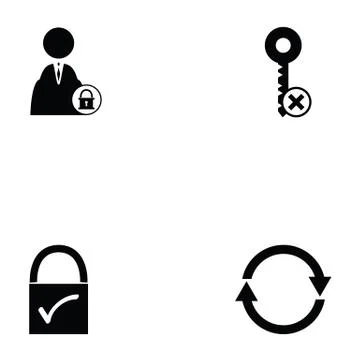 Login icon set Stock Illustration