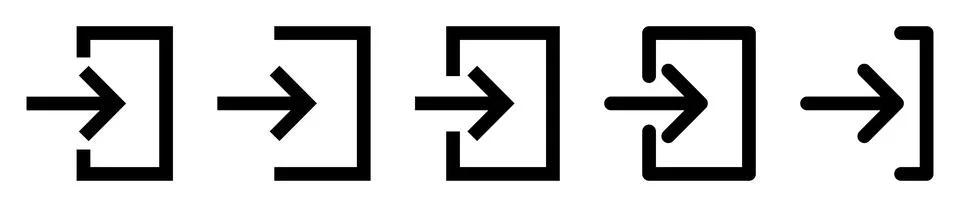 Login icon set Stock Illustration