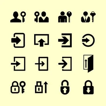 Login icons Stock Illustration