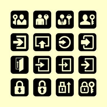 Login icons Stock Illustration