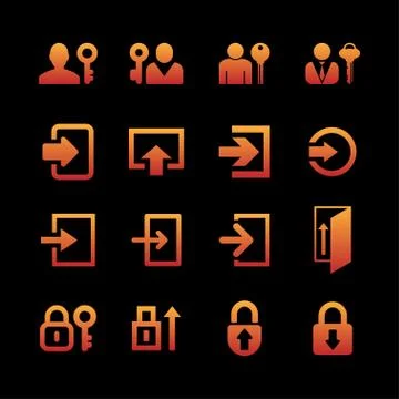 Login icons Stock Illustration