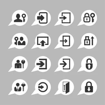 Login icons Stock Illustration