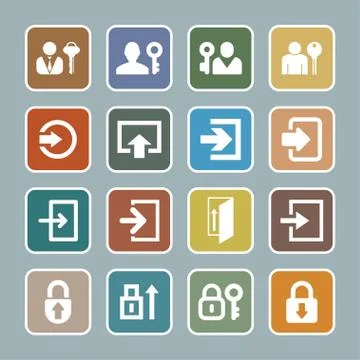 Login icons Stock Illustration