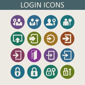 Login icons Illustrazione stock