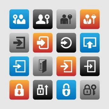 Login icons Stock Illustration