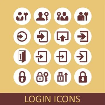 Login icons Stock Illustration