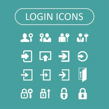 Login icons Stock Illustration