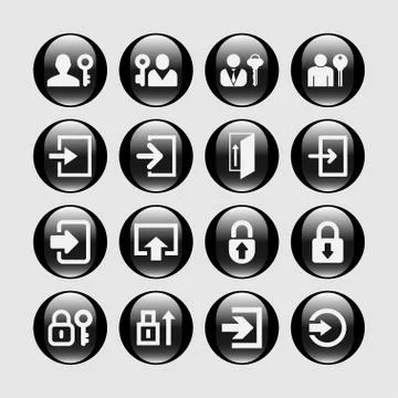 Login icons Stock Illustration