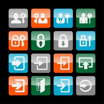 Login icons Stock Illustration