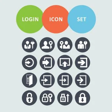 Login icons Illustrazione stock