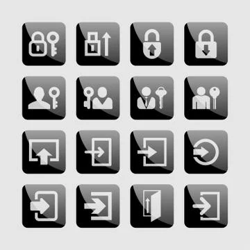 Login icons Stock Illustration