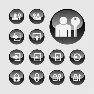 Login icons Stock Illustration