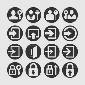 Login icons Stock Illustration