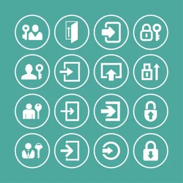 Login icons Stock Illustration