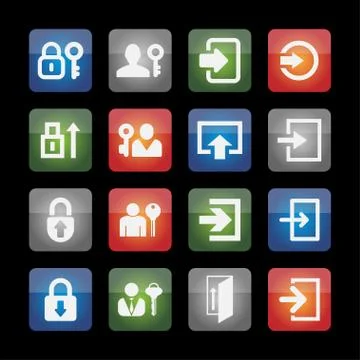 Login icons Stock Illustration