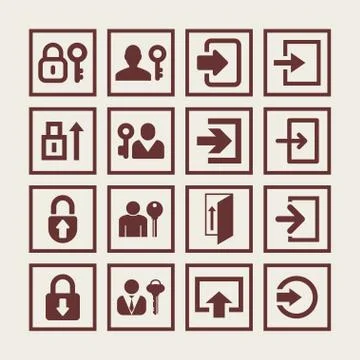 Login icons Stock Illustration
