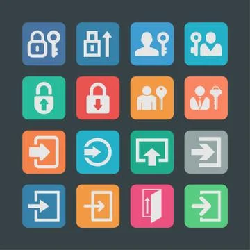 Login icons Stock Illustration