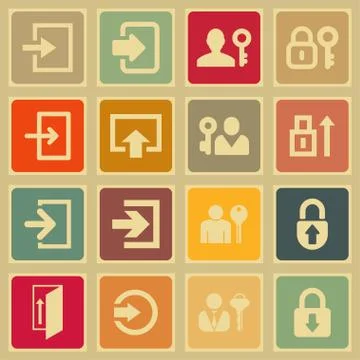 Login icons Stock Illustration