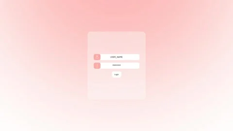 Login interface animation featuring a pulsing pink glow on a white background 库存影片 319777537