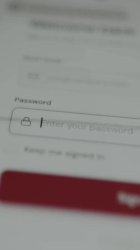 A login interface prompting for a password Video stock 332892295