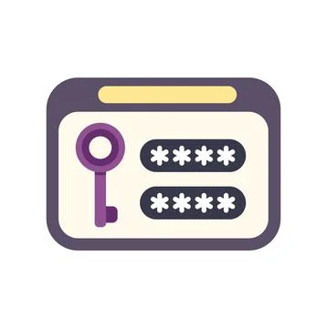 Login interface showing key and password fields イラスト素材