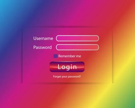 Login interface spectrum color Stock Illustration