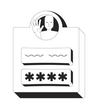 Login interface with user avatar 2D line object 스톡 일러스트