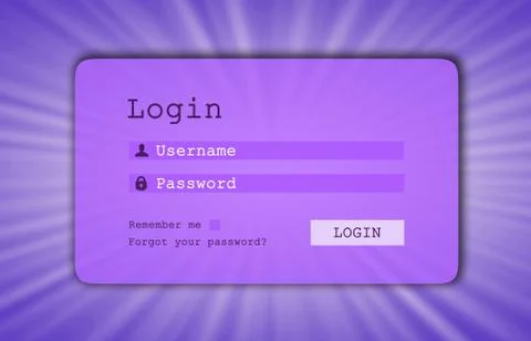 Login interface - username and password Stock Illustration