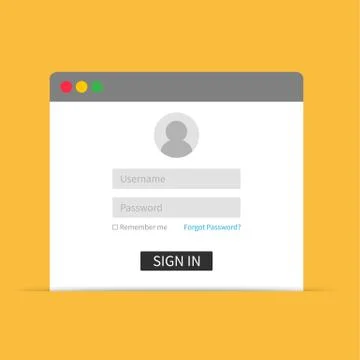 Login interface, username and password. Vector illustration template for web  イラスト素材