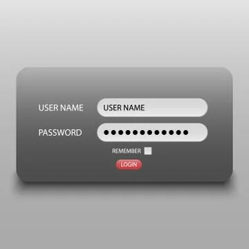 Login interface, username and password, vector illustration Stock Illustration